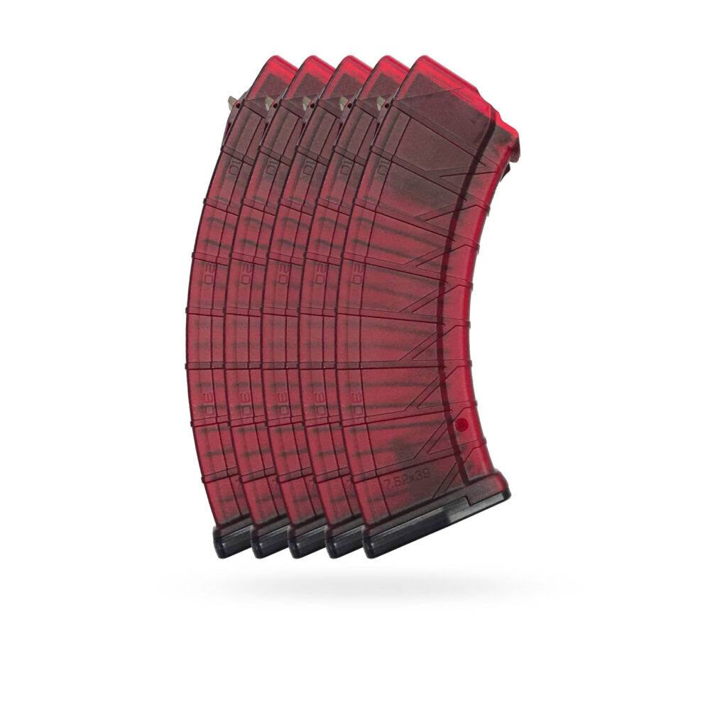 30 Round 7.62x39mm AK Magazine Red - 5 Pack 30 Round 7.62x39mm AK Magazine Red - 5 Pack