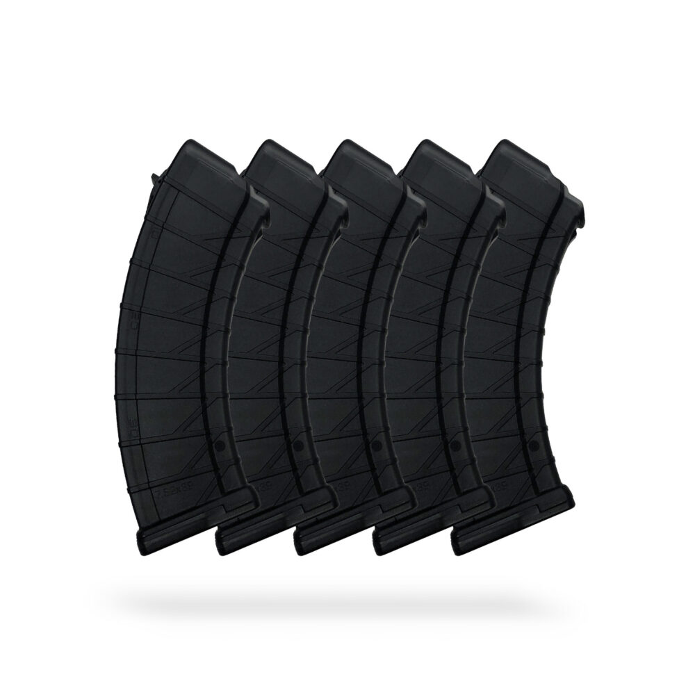 30 Round 7.62x39mm AK Magazine Black - 5 Pack