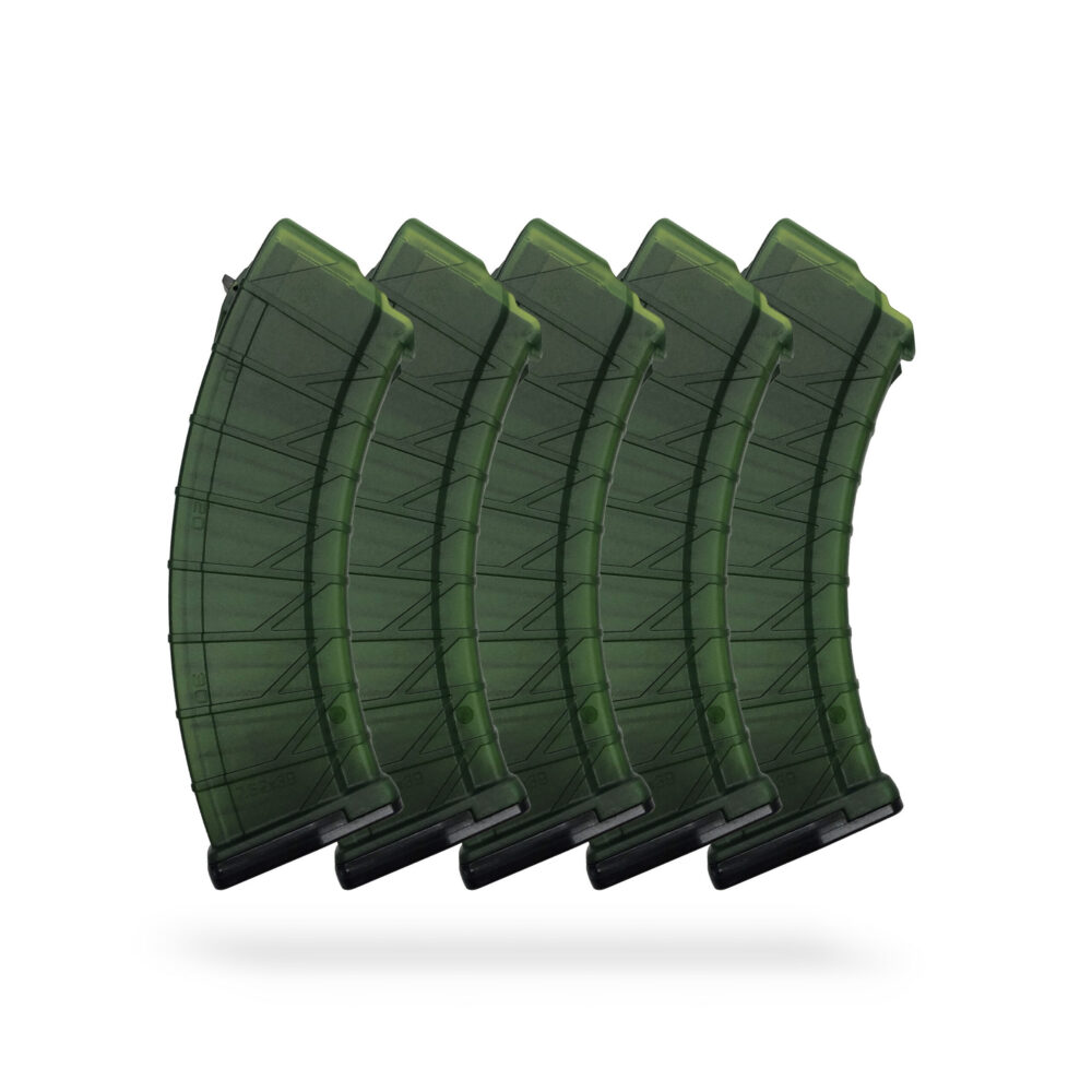 30 Round 7.62x39mm AK Magazine Green - 5 Pack