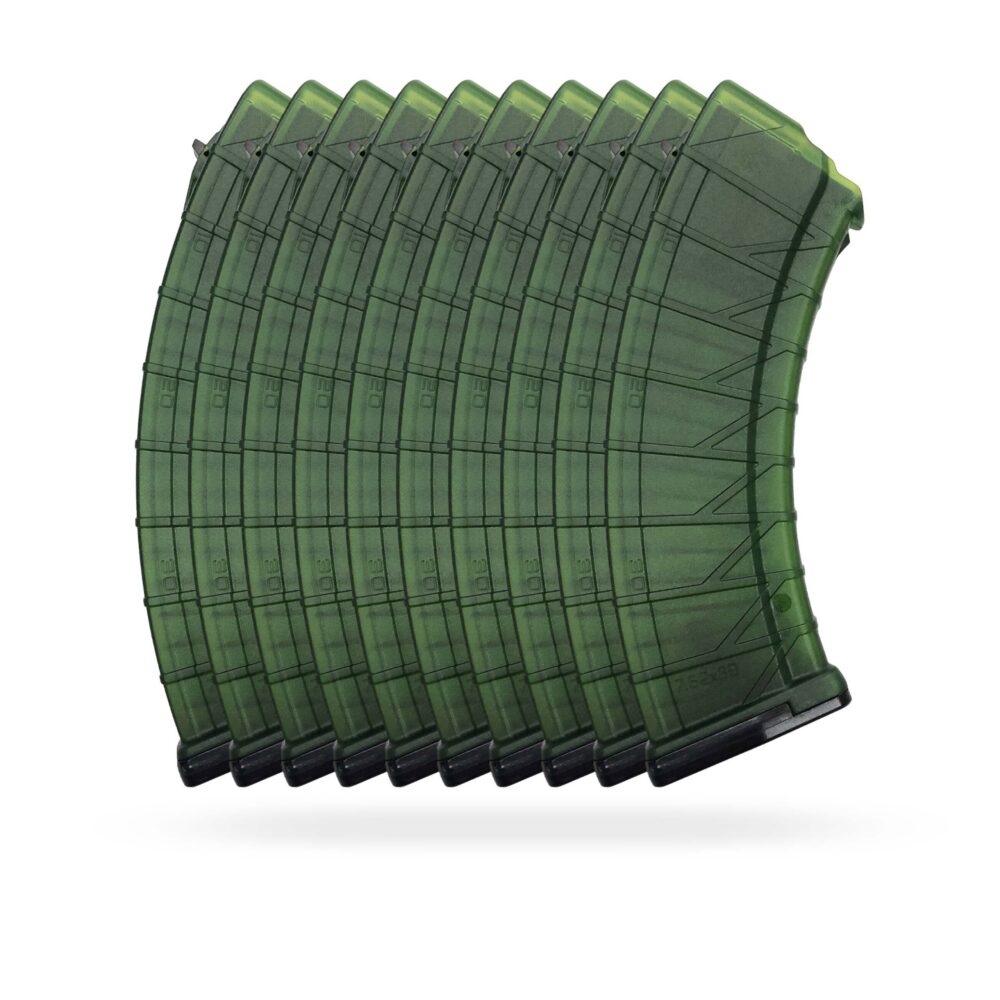 30 Round 7.62x39mm AK Magazine Green - 10 Pack 30 Round 7.62x39mm AK Magazine Green - 10 Pack