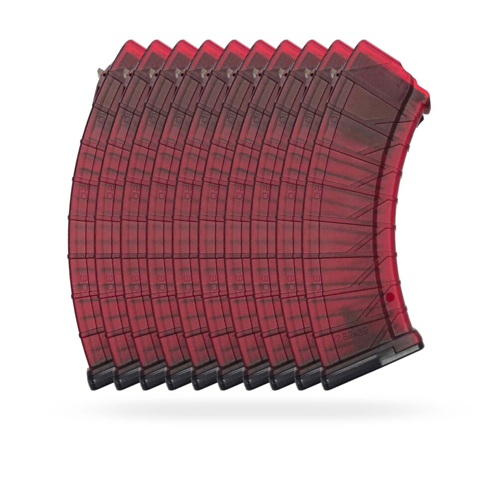 30 Round 7.62x39mm AK Magazine Red - 10 Pack 30 Round 7.62x39mm AK Magazine Red - 10 Pack