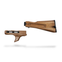AKM Folding Wood Stock Sharkfin Set - Exotic Sapele