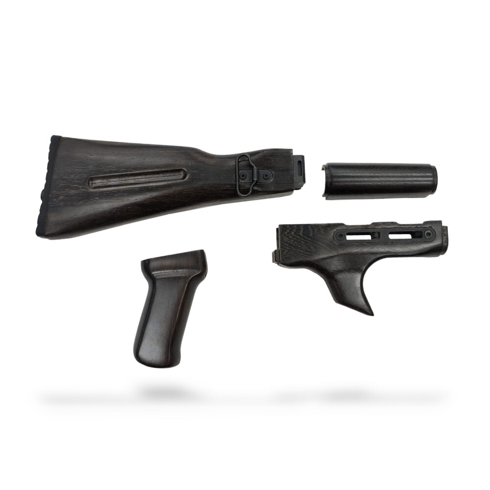 AKM Folding Wood Stock Sharkfin Set - Exotic Wenge