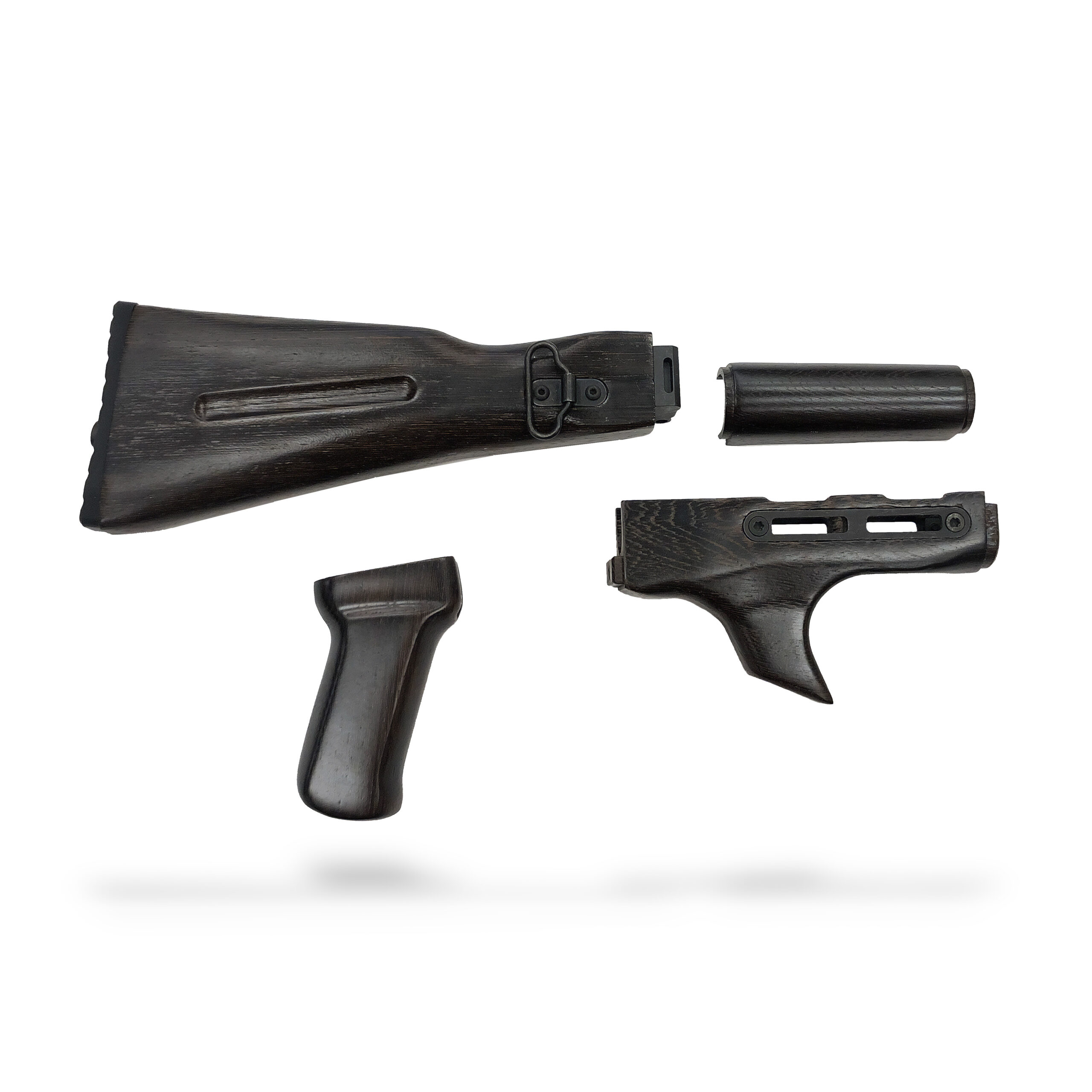 AKM Folding Wood Stock Sharkfin Set - Exotic Wenge AKM Folding Wood Stock Sharkfin Set - Exotic Wenge