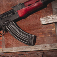 AKM Wood Lower Handguard - Russian Red