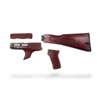 Traditional Side-Folding Wood Stock Set (Shark Fin) - Russian Red