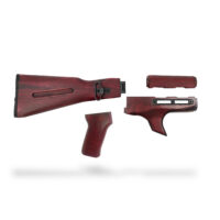 Traditional Side-Folding Wood Stock Set (Shark Fin) - Russian Red
