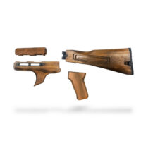 Traditional Side-Folding Wood Stock Set (Shark Fin) - Rustic Brown