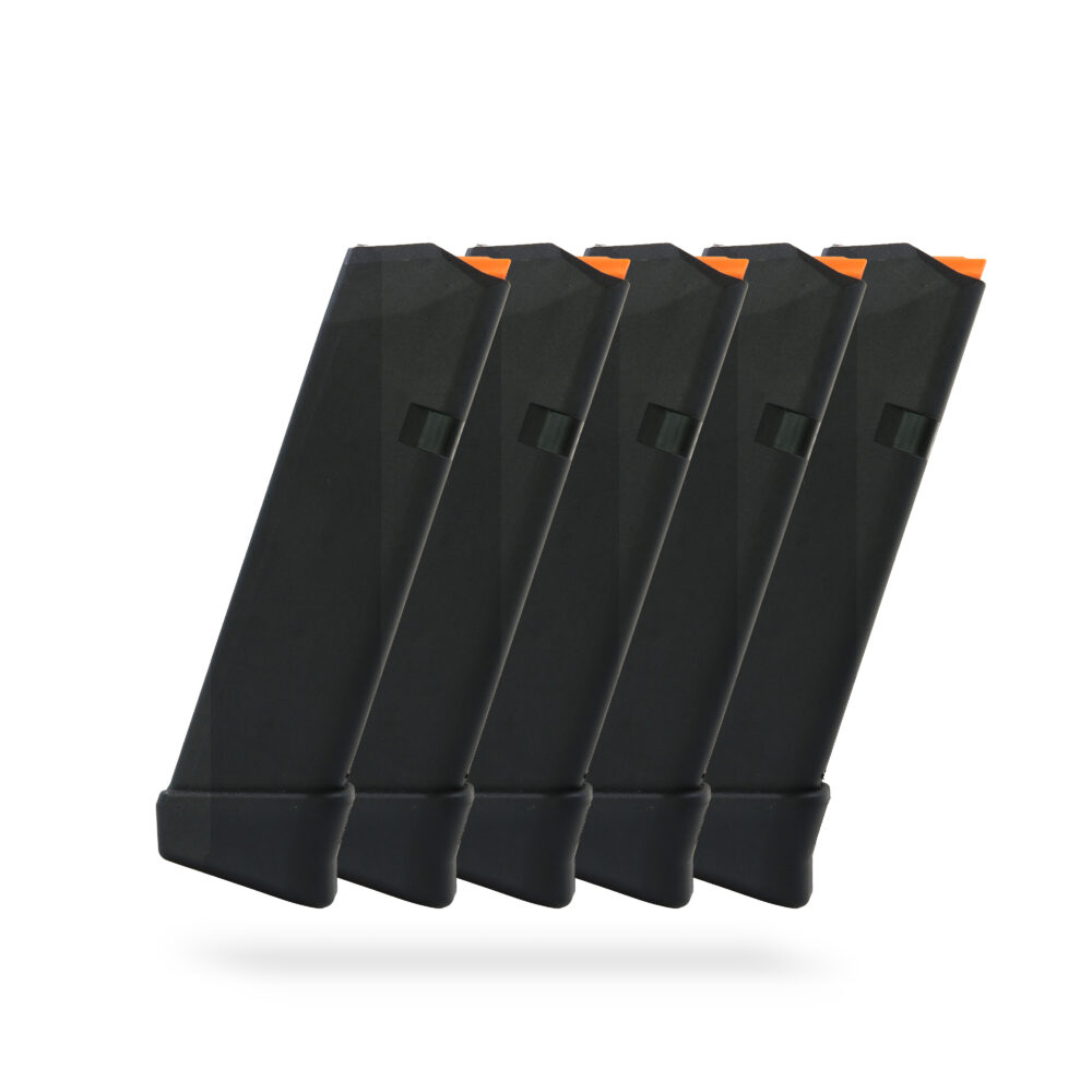 17+2 Round 9×19 Glock Magazine With Extension - 5 pack