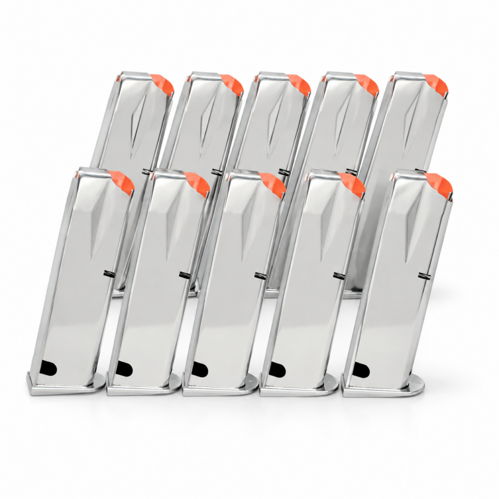 16 Round 9x19mm Beretta 92 Magazine Chrome - 10 Pack
