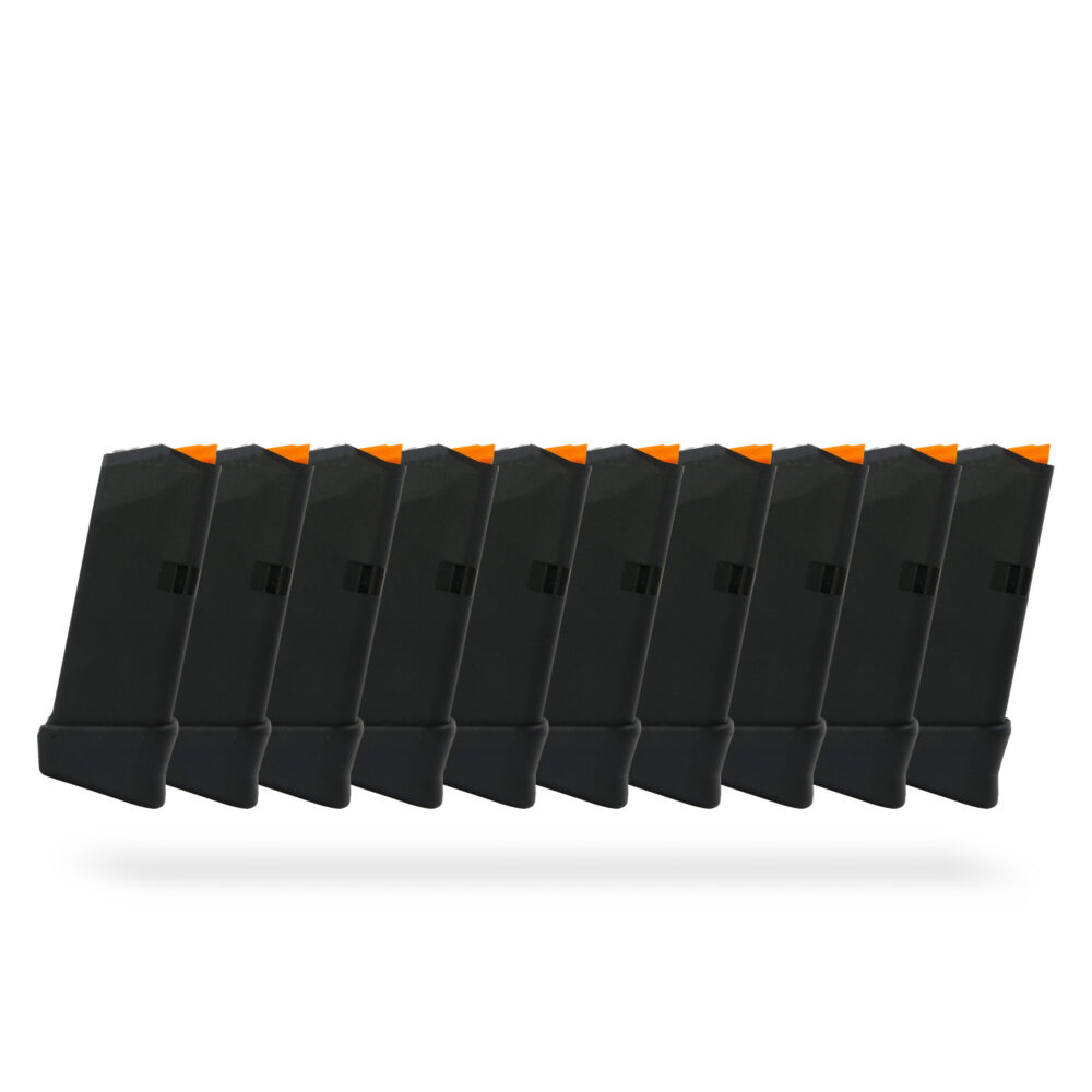 10+2 Round 9x19mm Glock Magazine With Extension Black - 10 Pack