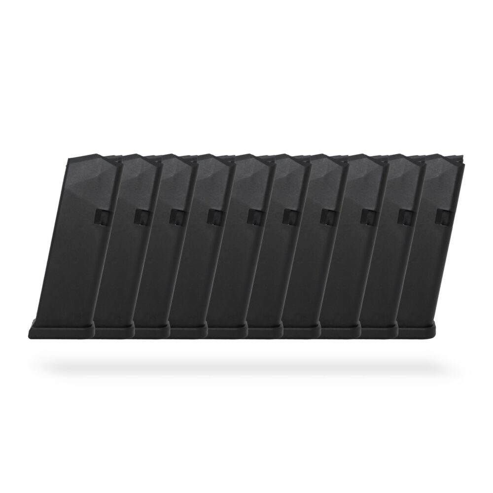15 Round 9x19mm Glock Magazine Black - 10 Pack