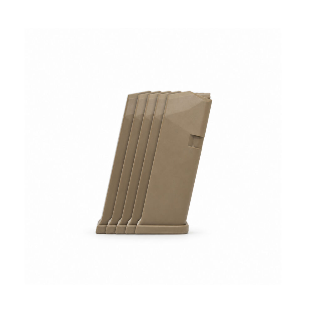 15 Round 9x19mm Glock Magazine FDE - 5 Pack