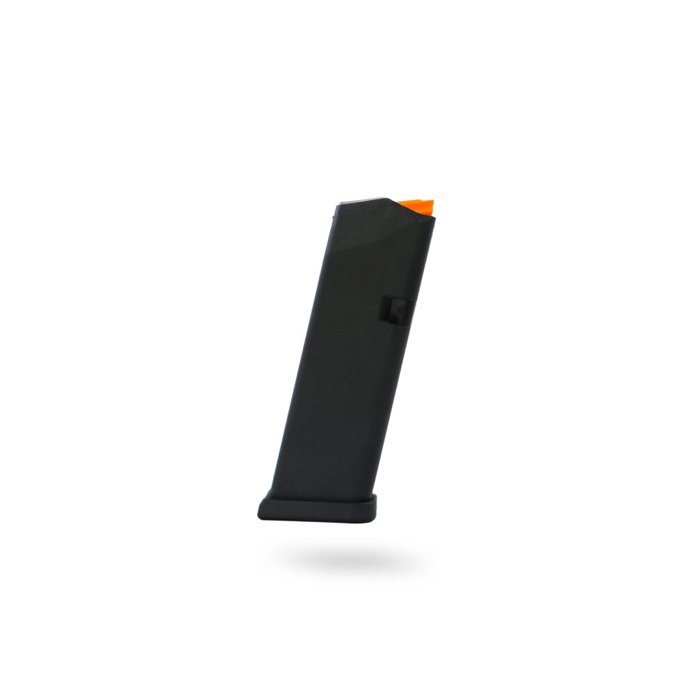 15 Round 9x19mm Glock Magazine - Black / Orange Follower