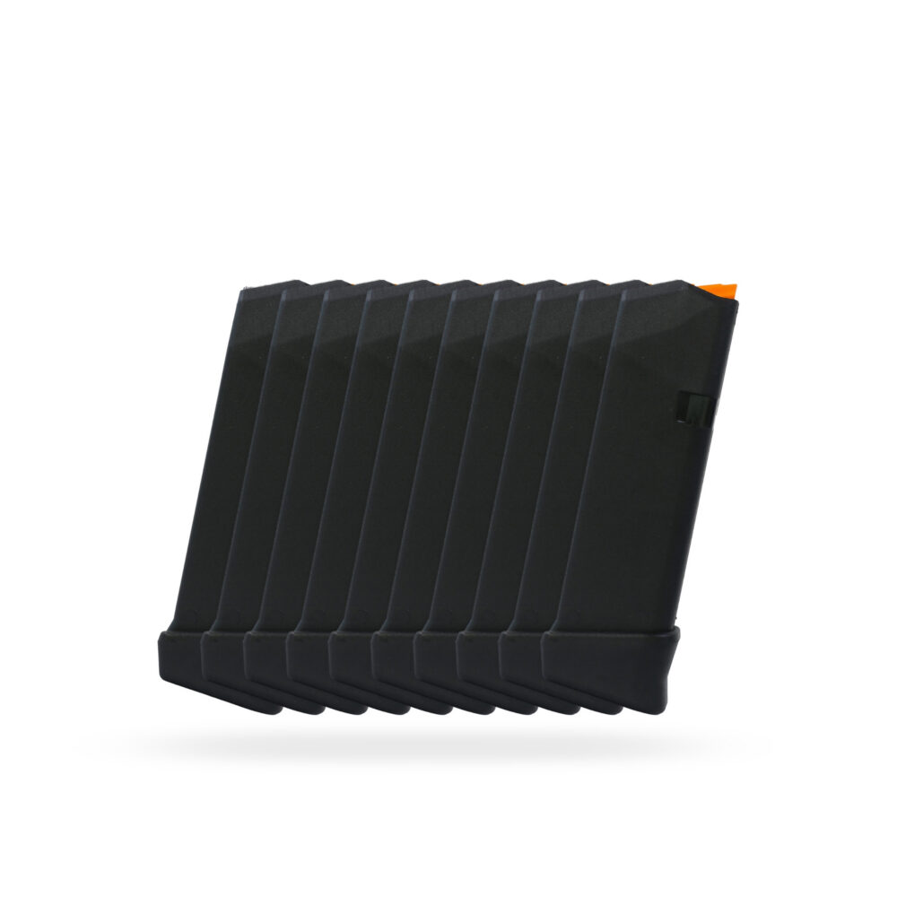 15+2 Round 9×19mm Glock Magazine With Extension Black - 10 Pack