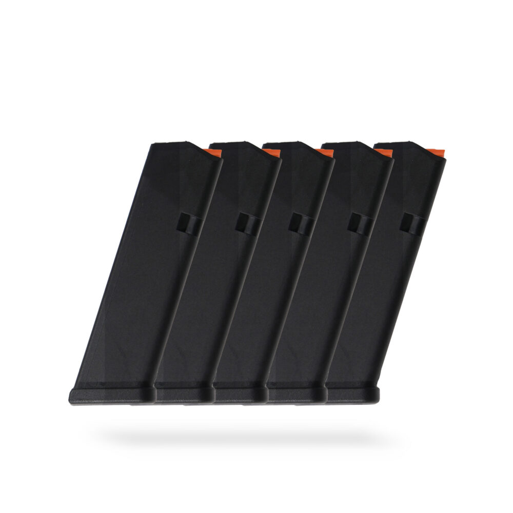 17 Round 9x19mm Glock Magazine Black - 5 Pack
