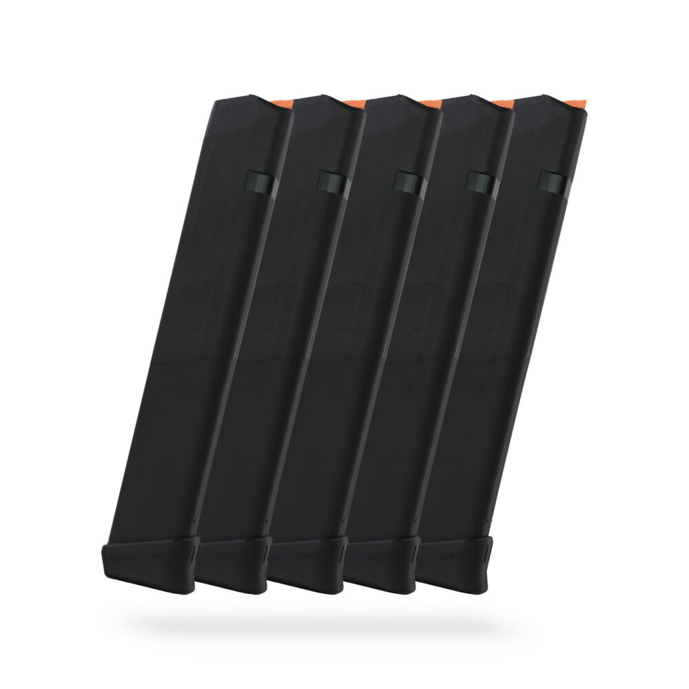 33 Round 9x19mm Glock Magazine Black - 5 Pack