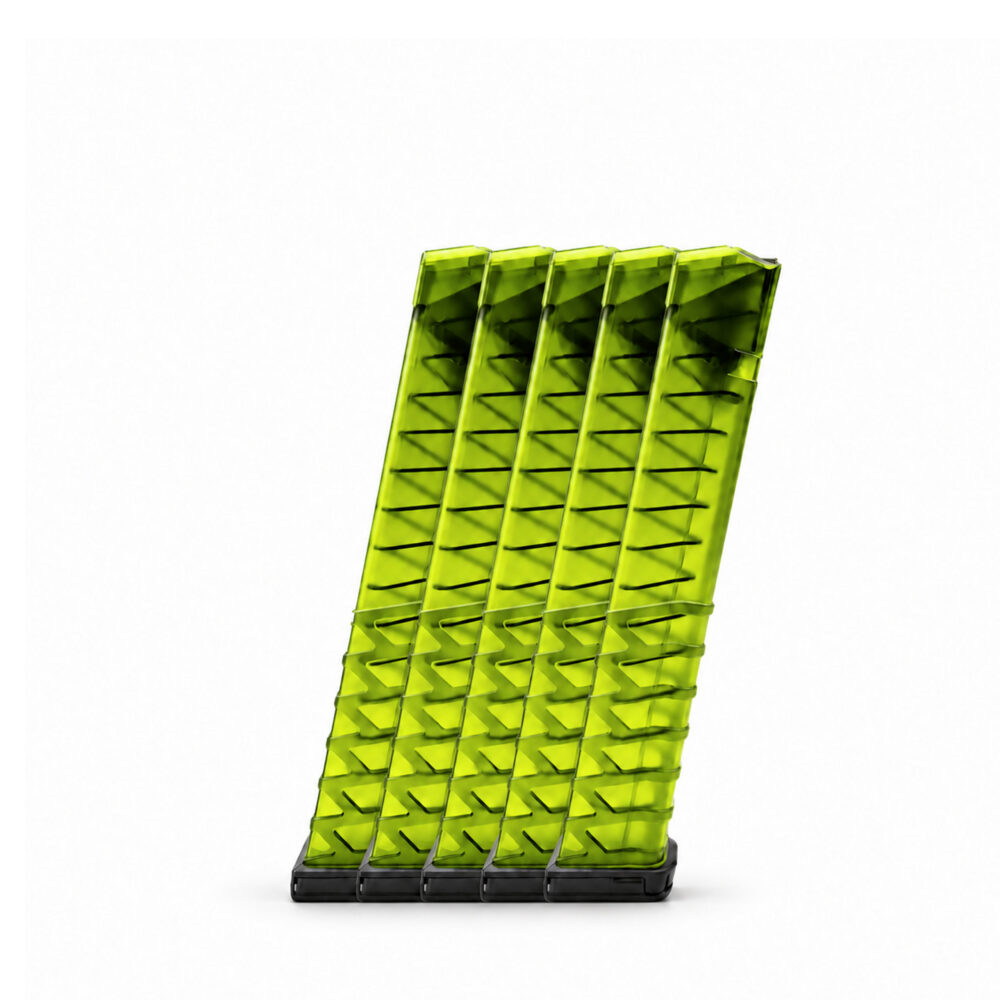 33 Round 9x19mm Glock Magazine Green - 5 Pack 33 Round 9x19mm Glock Magazine Green - 5 Pack